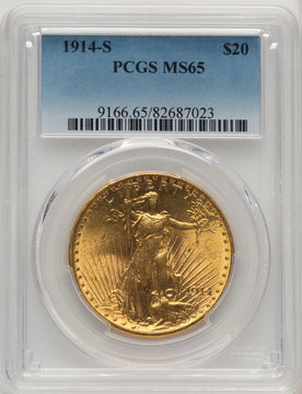 1914-S $20 Saint-Gaudens Double Eagle PCGS MS65 (505886005)