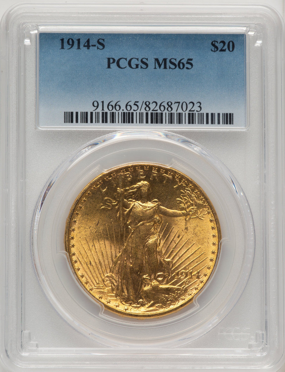 1914-S $20 Saint-Gaudens Double Eagle PCGS MS65 (505886005)