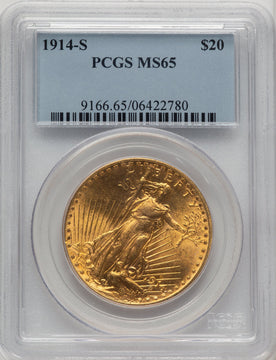 1914-S $20 Saint-Gaudens Double Eagle PCGS MS65 (505886004)