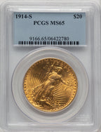 1914-S $20 Saint-Gaudens Double Eagle PCGS MS65 (505886004)