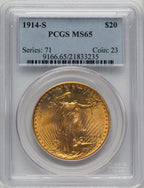 1914-S $20 Saint-Gaudens Double Eagle PCGS MS65 (505886006)