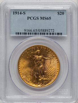1914-S $20 Saint-Gaudens Double Eagle PCGS MS65 (505886001)