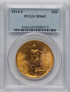 1914-S $20 Saint-Gaudens Double Eagle PCGS MS65 (505886001)