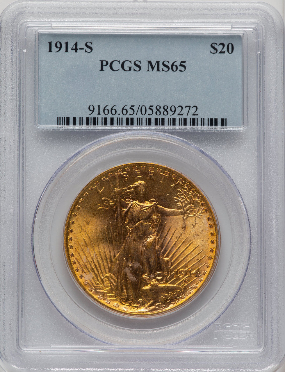 1914-S $20 Saint-Gaudens Double Eagle PCGS MS65 (505886001)