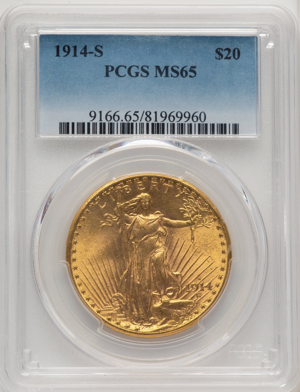 1914-S $20 Saint-Gaudens Double Eagle PCGS MS65 (505886097)