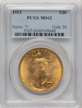 1915 $20 Saint-Gaudens Double Eagle PCGS MS62 (773194058)