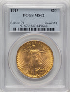 1915 $20 Saint-Gaudens Double Eagle PCGS MS62 (773194058)
