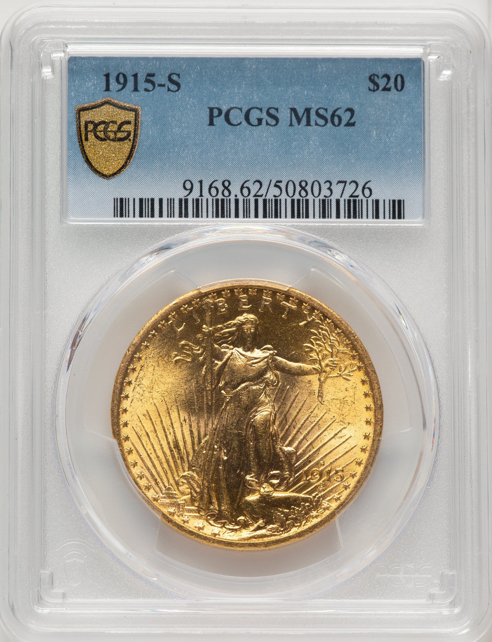 1915-S $20 Saint-Gaudens Double Eagle PCGS MS62 (773273015)