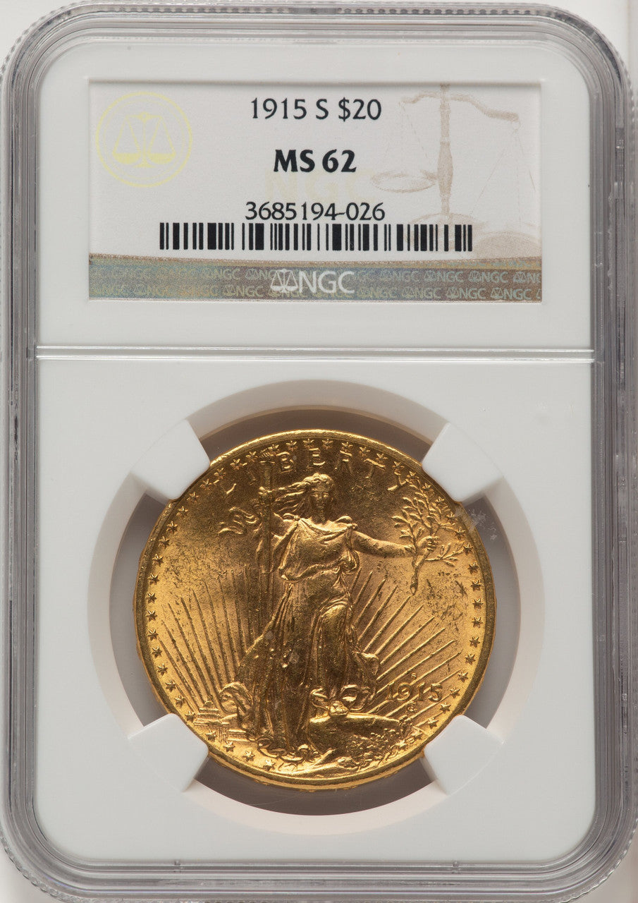 1915-S $20 Saint-Gaudens Double Eagle NGC MS62 (505886100)
