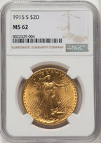 1915-S $20 Saint-Gaudens Double Eagle NGC MS62 (572258047)