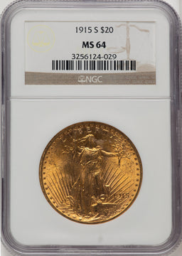 1915-S $20 Saint-Gaudens Double Eagle NGC MS64 (505886101)