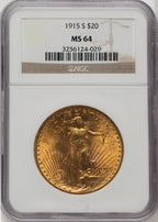 1915-S $20 Saint-Gaudens Double Eagle NGC MS64 (505886101)