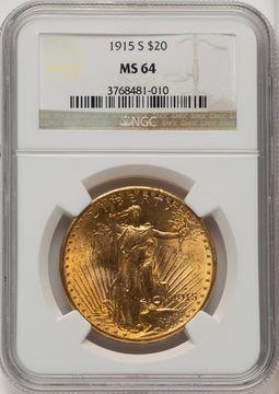 1915-S $20 Saint-Gaudens Double Eagle NGC MS64 (505886099)