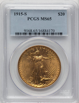 1915-S $20 Saint-Gaudens Double Eagle PCGS MS65 (773018003)