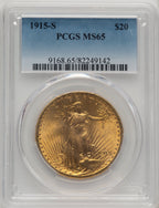 1915-S $20 Saint-Gaudens Double Eagle PCGS MS65 (505886105)