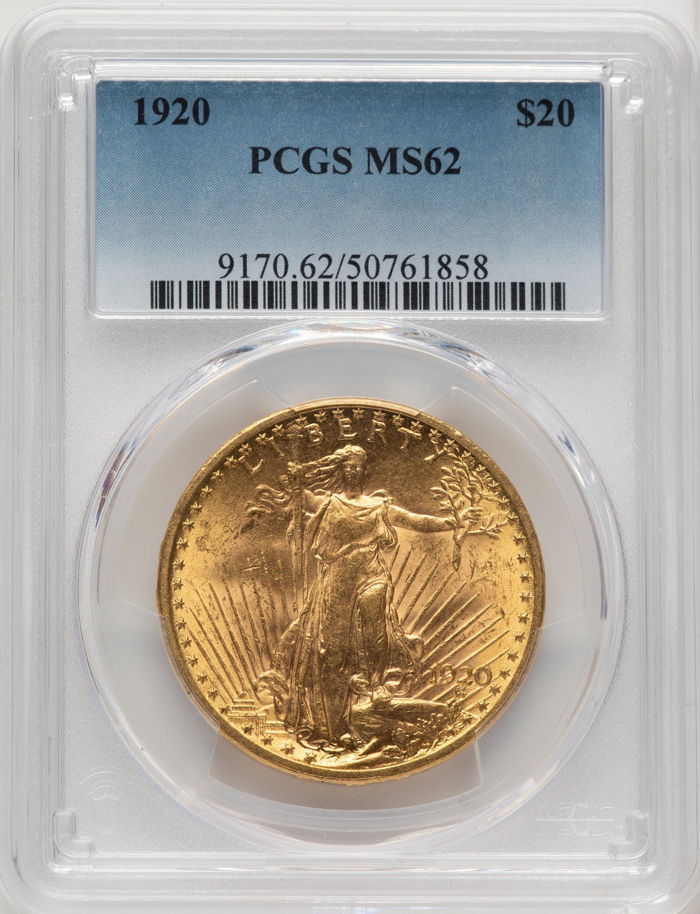 1920 $20 Saint-Gaudens Double Eagle PCGS MS62 (773273016)