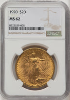 1920 $20 Saint-Gaudens Double Eagle NGC MS62 (572258048)
