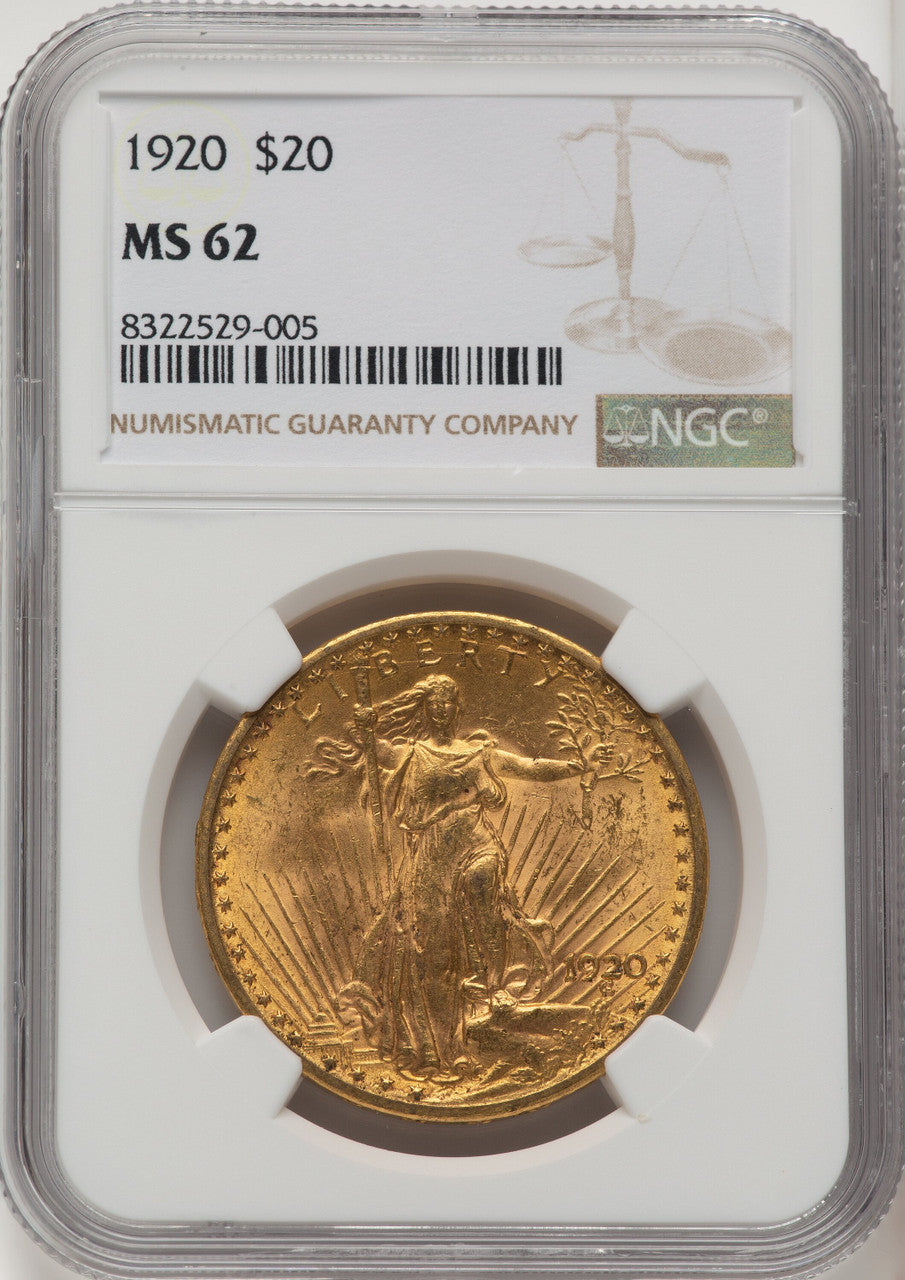 1920 $20 Saint-Gaudens Double Eagle NGC MS62 (572258048)