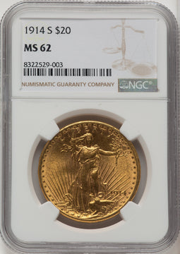 1914-S $20 Saint-Gaudens Double Eagle NGC MS62 (572258046)