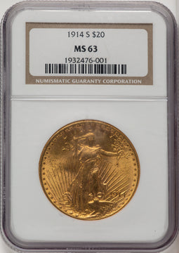 1914-S $20 Saint-Gaudens Double Eagle NGC MS63 (772938194)