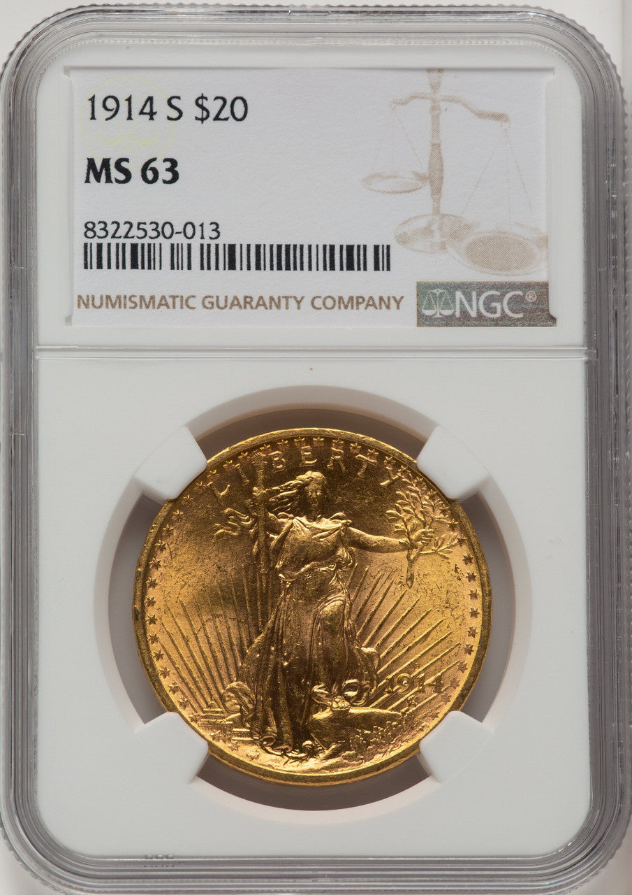 1914-S $20 Saint-Gaudens Double Eagle NGC MS63 (572256024)