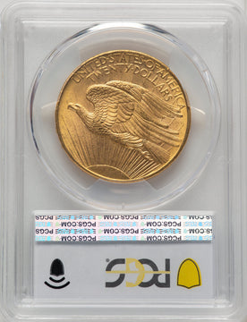 1908-D $20 NO MOTTO Saint-Gaudens Double Eagle PCGS MS63 (773273005)