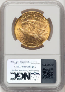 1908-D $20 NO MOTTO Saint-Gaudens Double Eagle NGC MS63 (572258059)
