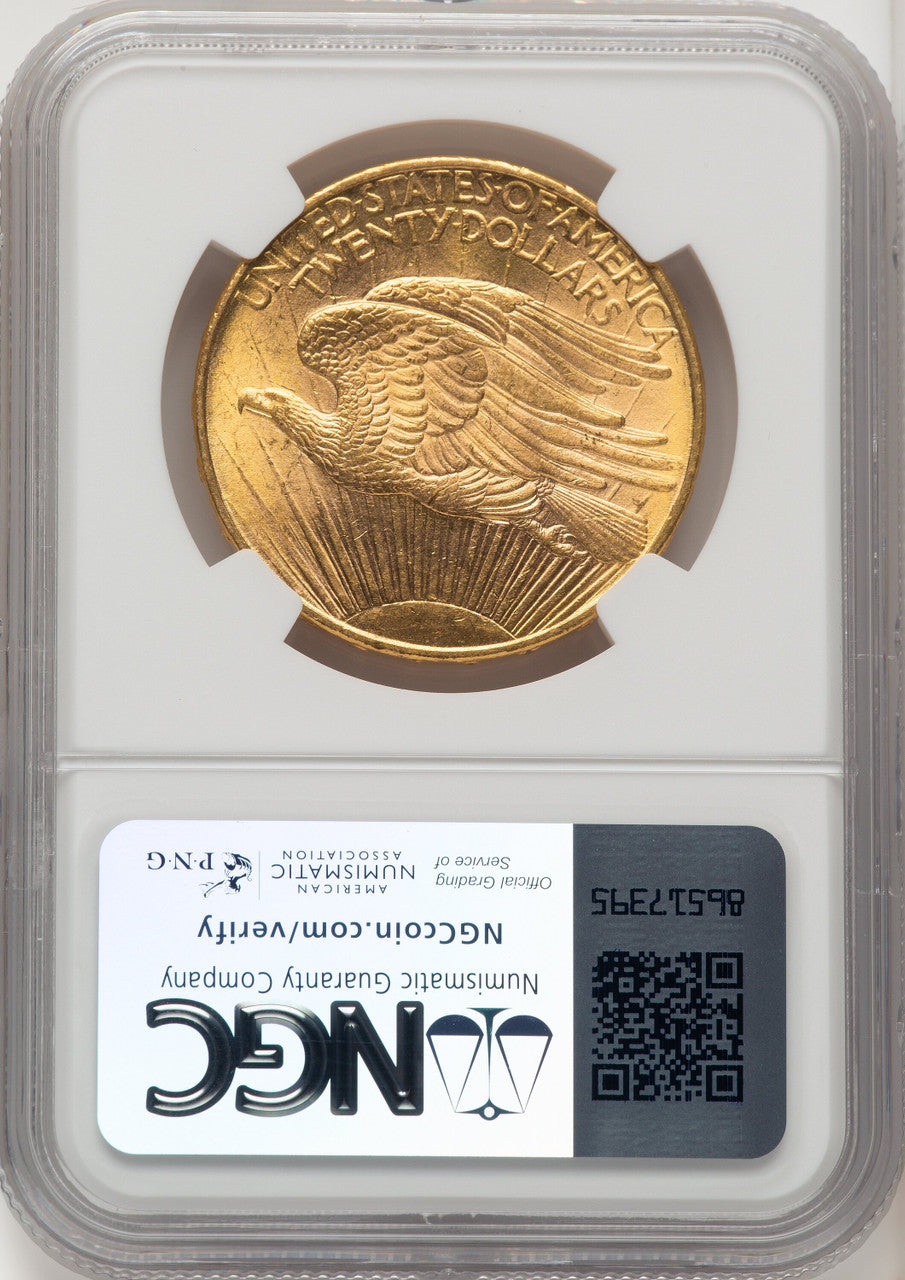 1908-D $20 NO MOTTO Saint-Gaudens Double Eagle NGC MS63 (572258059)