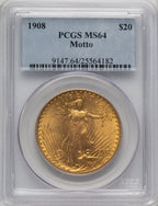 1908 $20 MOTTO Saint-Gaudens Double Eagle PCGS MS64 (773039008)