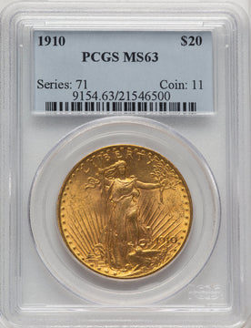 1910 $20 Saint-Gaudens Double Eagle PCGS MS63 (772673080)