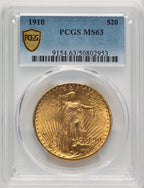 1910 $20 Saint-Gaudens Double Eagle PCGS MS63 (773273011)