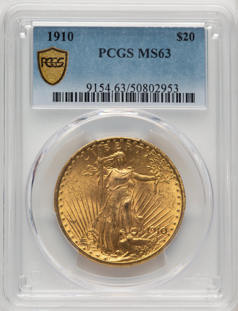 1910 $20 Saint-Gaudens Double Eagle PCGS MS63 (773273011)