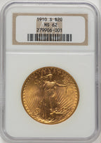 1910-S $20 Saint-Gaudens Double Eagle NGC MS62 (772673082)