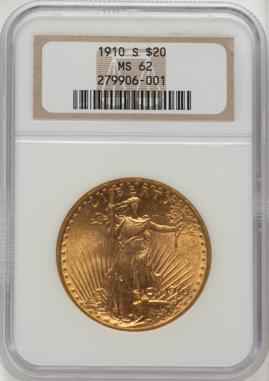 1910-S $20 Saint-Gaudens Double Eagle NGC MS62 (772673082)