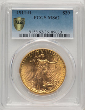 1911-D $20 Saint-Gaudens Double Eagle PCGS MS62 (772673084)