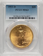1911-D $20 Saint-Gaudens Double Eagle PCGS MS63 (773273012)