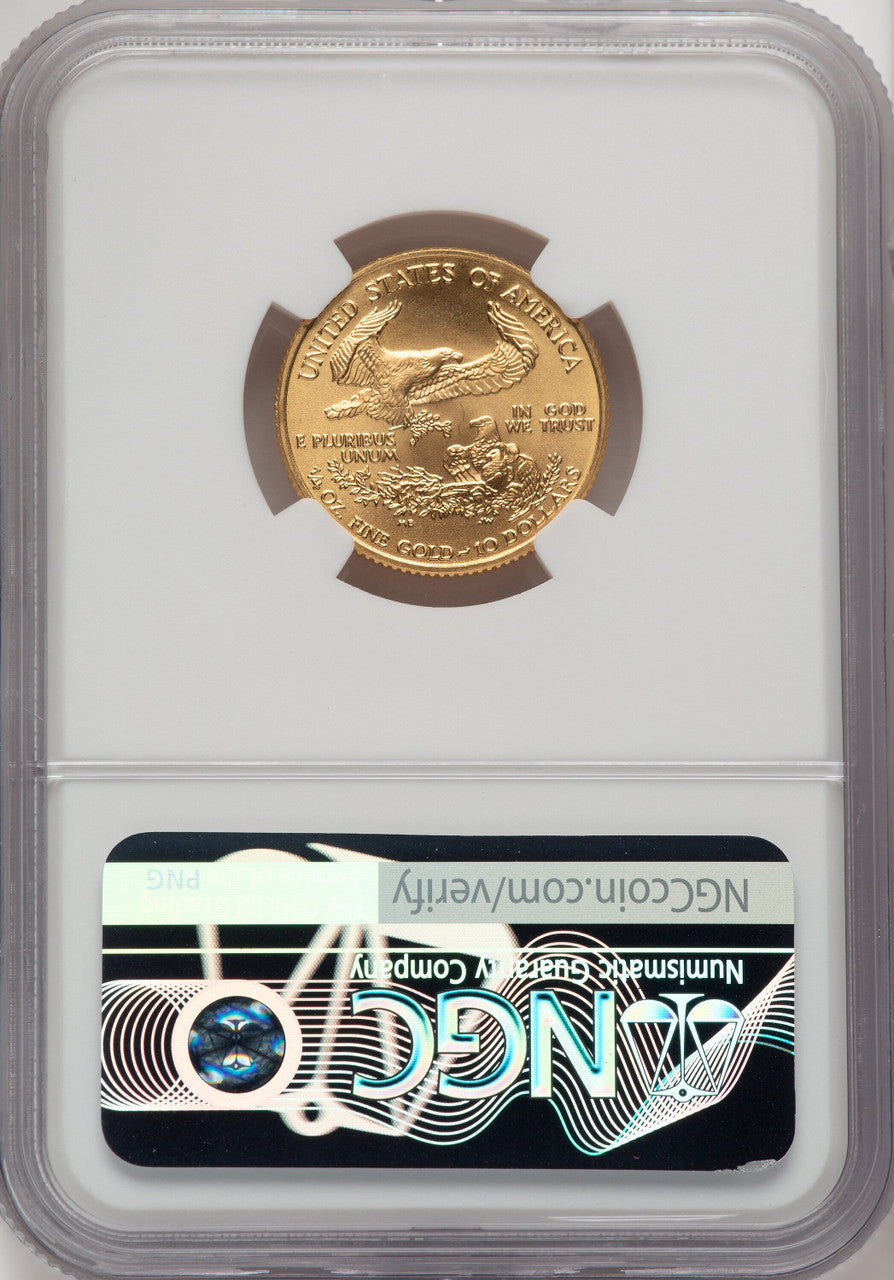 2002 $10 Quarter-Ounce Gold Eagle Mike Castle NGC MS70