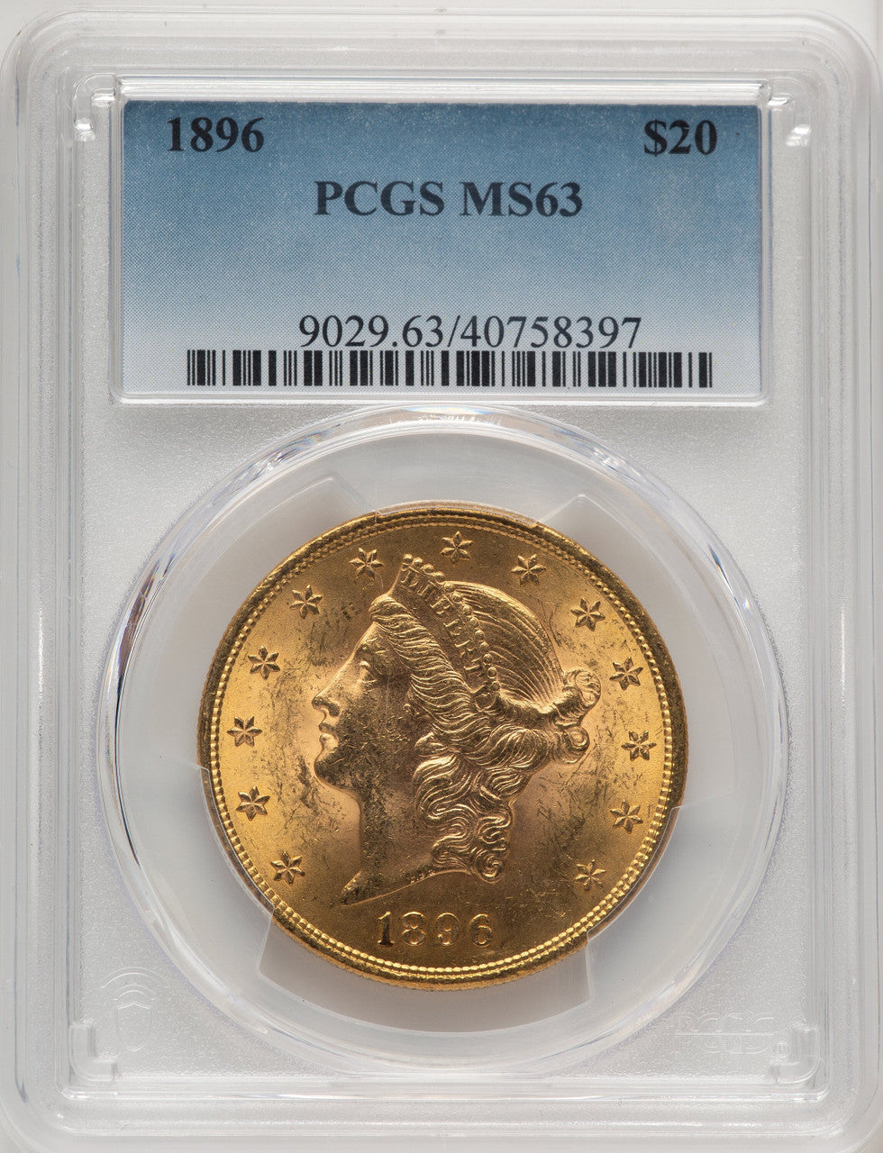 1896 $20 Liberty Double Eagle PCGS MS63