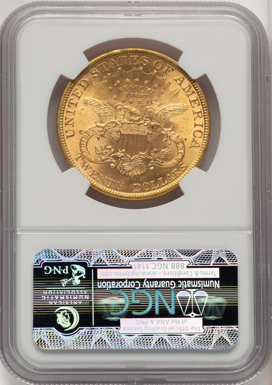 1899 $20 Brown Label Liberty Double Eagle NGC MS63