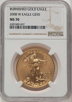 2008-W $50 One-Ounce Gold Eagle Burnished NGC MS70 (506895089)