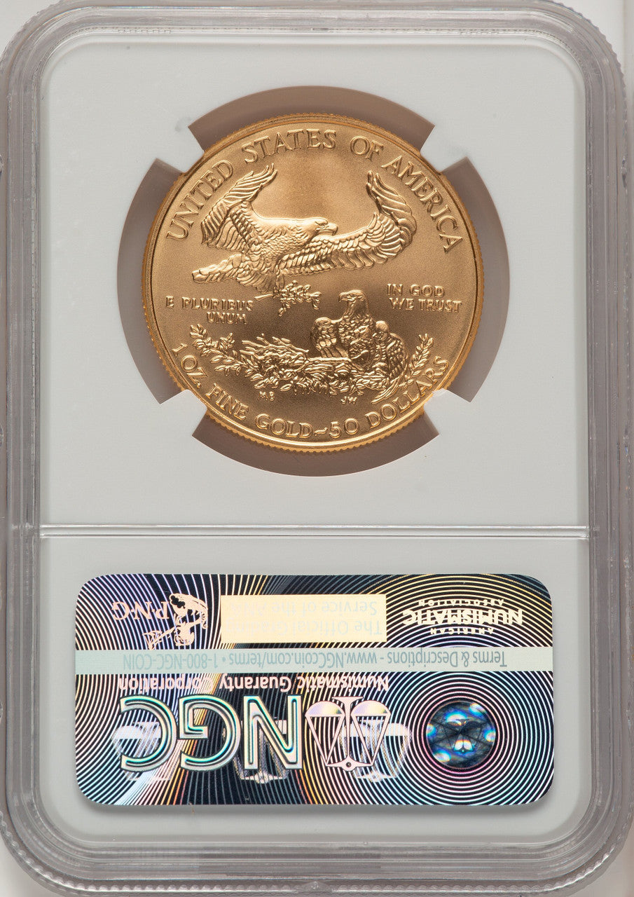 2008-W $50 One-Ounce Gold Eagle Burnished NGC MS70 (506895089)