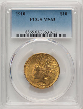 1910 $10 Blue Gradient Indian Eagle PCGS MS63