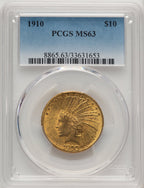 1910 $10 Blue Gradient Indian Eagle PCGS MS63