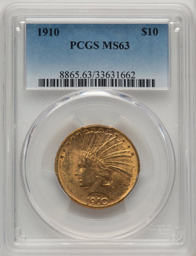 1910 $10 Blue Gradient Indian Eagle PCGS MS63 (520064057)