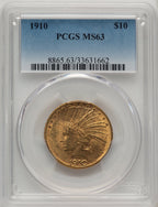 1910 $10 Blue Gradient Indian Eagle PCGS MS63 (520064057)