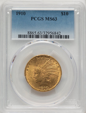 1910 $10 Blue Gradient Indian Eagle PCGS MS63 (520064058)
