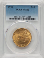 1910 $10 Blue Gradient Indian Eagle PCGS MS63 (520064058)