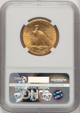 1910-D $10 Brown Label Indian Eagle NGC MS63