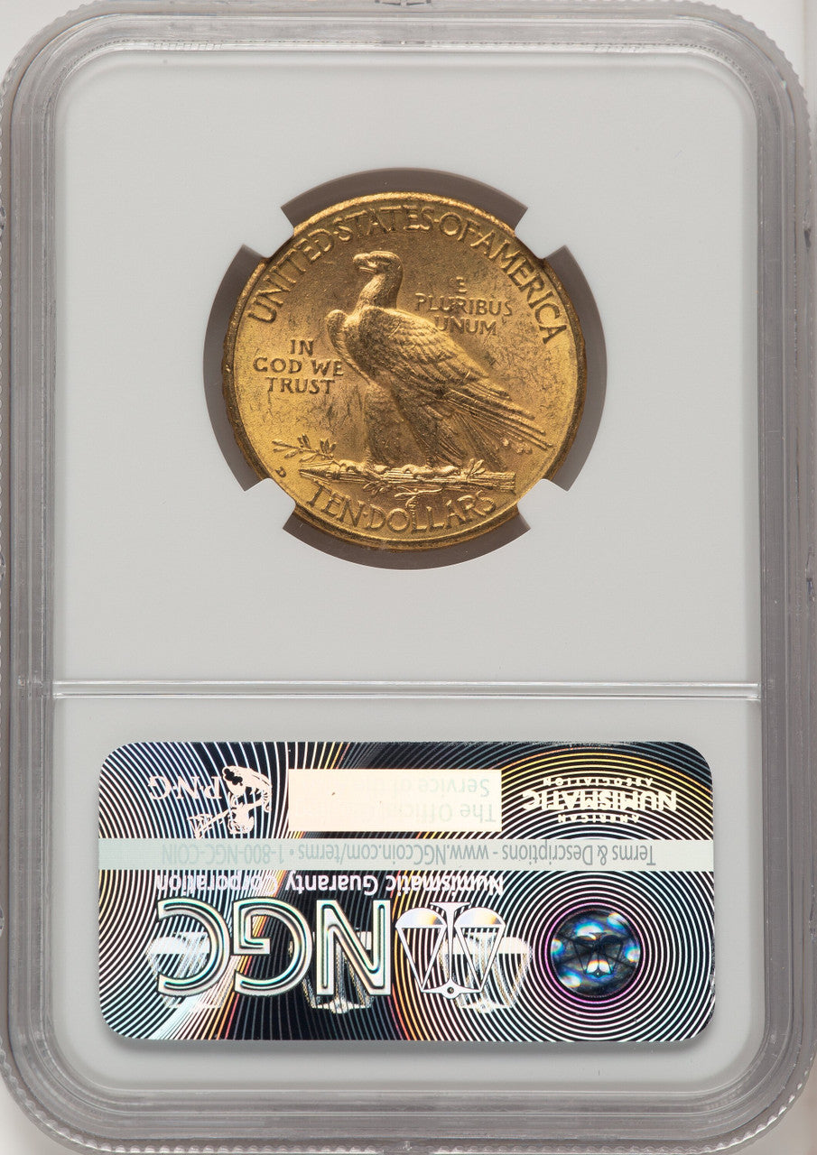 1910-D $10 Brown Label Indian Eagle NGC MS63 (520064045)