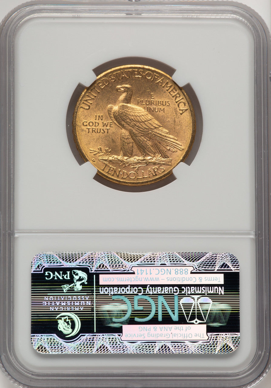 1910-D $10 Brown Label Indian Eagle NGC MS63 (520066104)